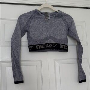Gymshark Heathered Gray Long Sleeve Crop Top